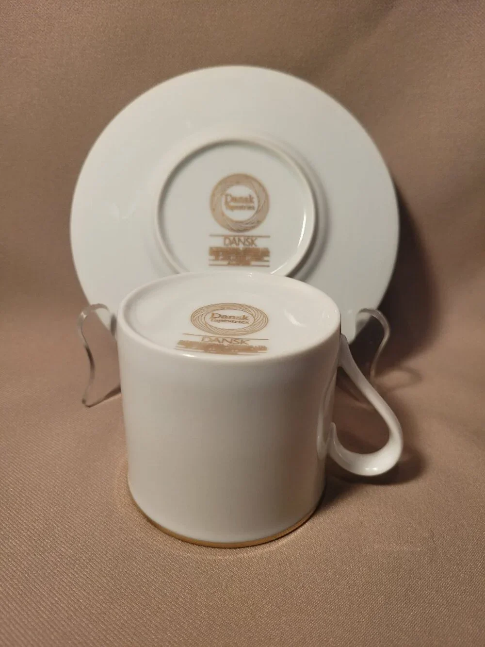 Dansk Tapestries Brocade Gold Cup & Saucer Set EXCELLENT!